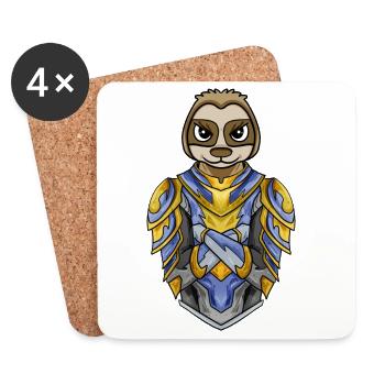 Knight Sloth cool - Dessous de verre (lot de 4) - blanc - Devant
