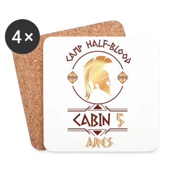Cabin #5 in Camp Half Blood, Child of Ares - Coasters (set of 4) - white - Front