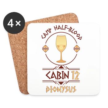 Cabin #12 in Camp Half Blood, Child of Dionysus - Coasters (set of 4) - white - Front