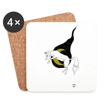Night fox - Dessous de verre (lot de 4) - blanc - Devant