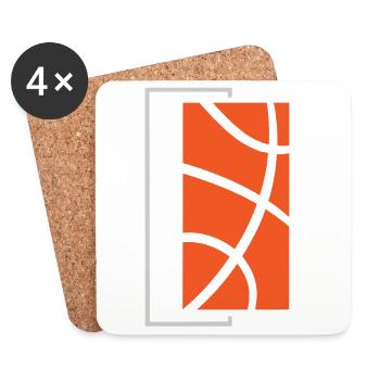 Joueurs de basket-ball - Dessous de verre (lot de 4) - blanc - Devant