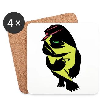 Neon Bär - Untersetzer (4er-Set) - Weiß - Vorne