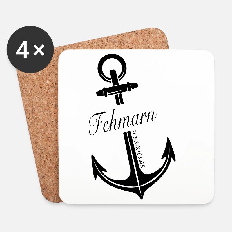Fehmarn - Untersetzer (4er-Set) - Weiß