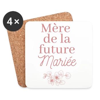Mère de la future Mariée. EVJF Team future mariée  - Dessous de verre (lot de 4) - blanc - Devant