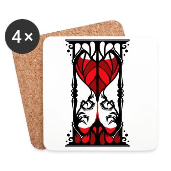 Sablier Seigneur des épines - Dessous de verre (lot de 4) - blanc - Devant
