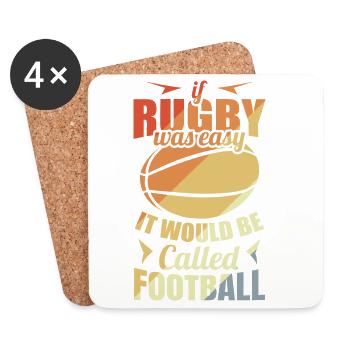 Rugbyspieler Witz - Untersetzer (4er-Set) - Weiß - Vorne
