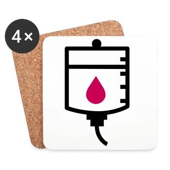Traitement de thérapie du médecin goutte à goutte - Dessous de verre (lot de 4) - blanc - Devant