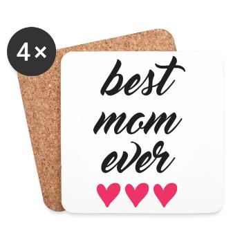Beste Mutter aller Zeiten - Untersetzer (4er-Set) - Weiß - Vorne
