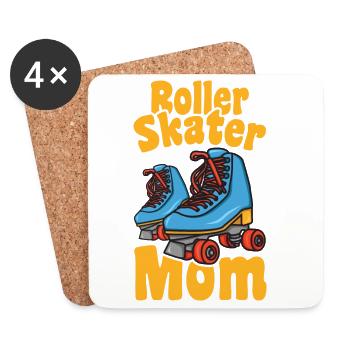 Maman patin à roulettes - Dessous de verre (lot de 4) - blanc - Devant