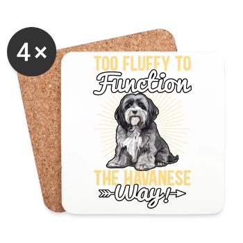 Too fluffy to function the Havanese way - Coasters (set of 4) - white - Front