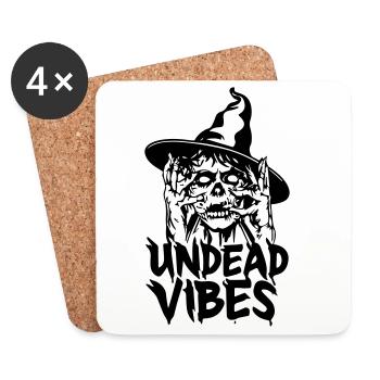 Cadeau Halloween 'Undead Vibes', Zombie - Dessous de verre (lot de 4) - blanc - Devant