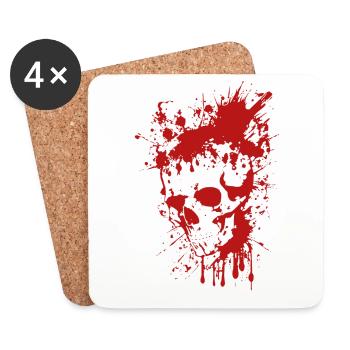 Splatter Totenkopf blutig - Untersetzer (4er-Set) - Weiß - Vorne