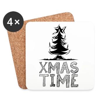 xmas Tannenbaum Weihnachtszeit Weihnachten Stern - Untersetzer (4er-Set) - Weiß - Vorne
