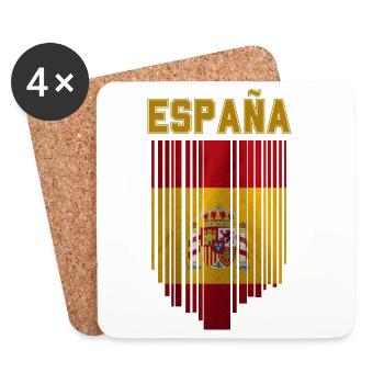 Drapeau de l’Espagne, fierté espagnole - Dessous de verre (lot de 4) - blanc - Devant