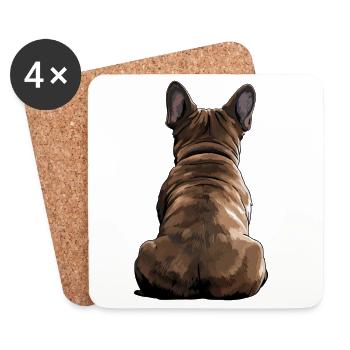 French Bulldog - Coasters (set of 4) - white - Front