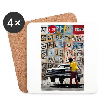 T-shirt Sweatshirt "Rêverie Urbaine Graffit" - Coasters (set of 4) - white - Front