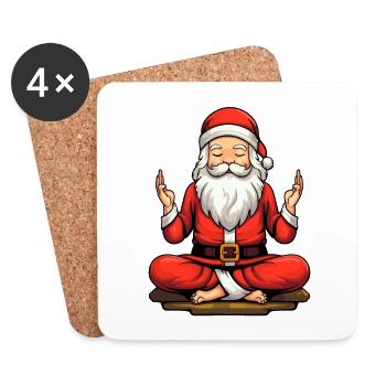 Santa Claus Namaste Ohm Yoga - Coasters (set of 4) - white - Front