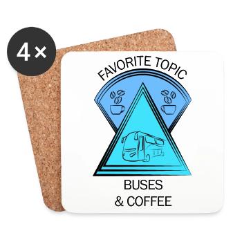 Bus Busfahrer Schulbus Autobus Busfahrerin Kaffee - Untersetzer (4er-Set) - Weiß - Vorne