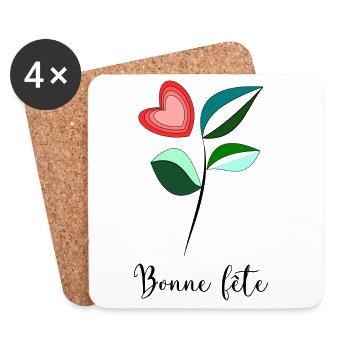 OMA. MUTTERTAG. ALLES GUTE ZUM OMA-TAG. ICH LIEBE DICH - Untersetzer (4er-Set) - Weiß - Vorne