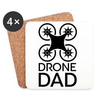 Drone Dad Cool Dad Funny Sayings Flying Logo - Coasters (set of 4) - white - Front