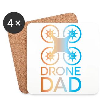 drone dad colors drone pilot icon icon logo - Coasters (set of 4) - white - Front