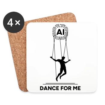 Artificial Intelligence Marionette Dance For Me - Coasters (set of 4) - white - Front