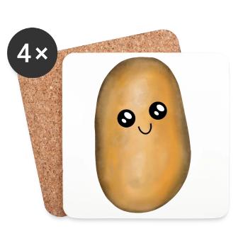 Kawai potato potatoes - Coasters (set of 4) - white - Front