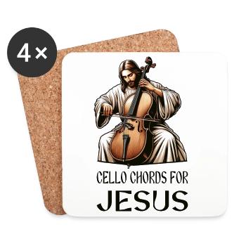 Accords de violoncelle pour Jesus Christian God - Dessous de verre (lot de 4) - blanc - Devant