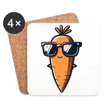 Cool Carrot: The Root of Coolness - Coasters (set of 4) - white - Front