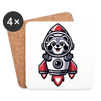 Rocket Raccoon : Le butineur cosmique - Dessous de verre (lot de 4) - blanc - Devant