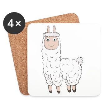 Ein entzückendes Lama - Untersetzer (4er-Set) - Weiß - Vorne