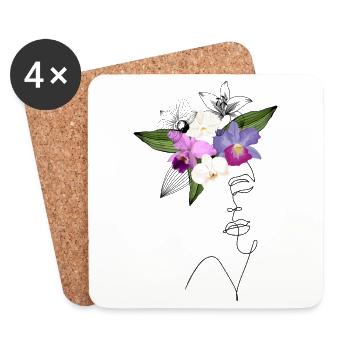 Lady Orchidee - Untersetzer (4er-Set) - Weiß - Vorne