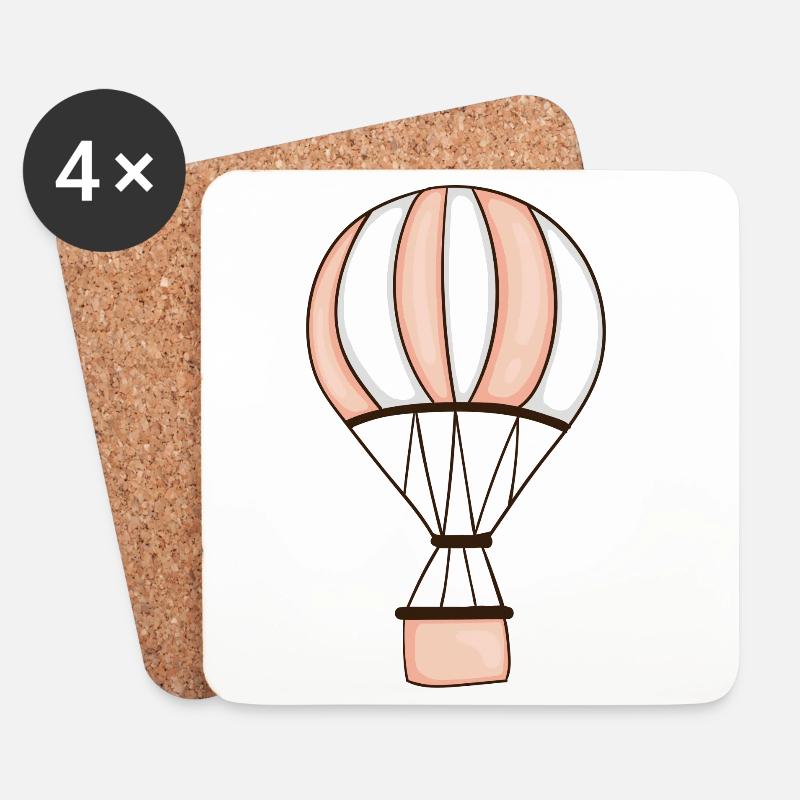 Heißluftballon - Untersetzer (4er-Set) - Weiß
