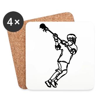 Lacrosse Player Sketch - Coasters (set of 4) - white - Front