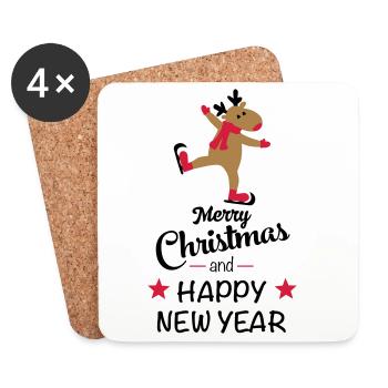 Funny Christmas - Coasters (set of 4) - white - Front