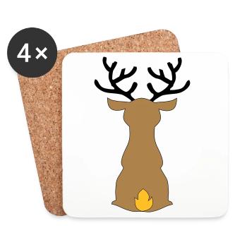 Cadeaux amusants pour Noël - Dessous de verre (lot de 4) - blanc - Devant