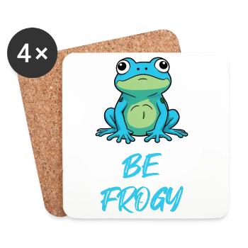 Frosch Blau - Untersetzer (4er-Set) - Weiß - Vorne