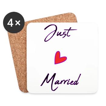 LOVE. HEART. DAD. MOM. Bachelorette party. BEBE. CHILD. HEART - Coasters (set of 4) - white - Front