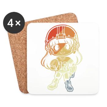 Little football player - Coasters (set of 4) - white - Front