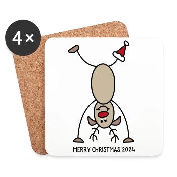 Noël 2024 - Dessous de verre (lot de 4) - blanc - Devant