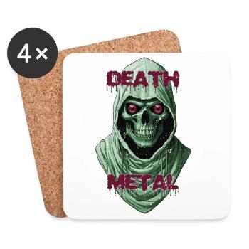 Gothic Skull with Metallic Accents  - Coasters (set of 4) - white - Front
