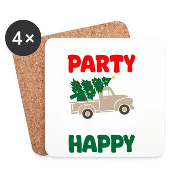 Lets Go Party Soyons Joyeux Noël - Dessous de verre (lot de 4) - blanc - Devant