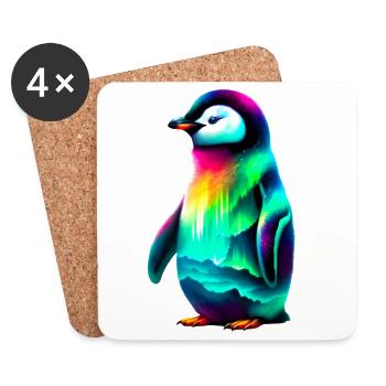 Pinguin - Untersetzer (4er-Set) - Weiß - Vorne
