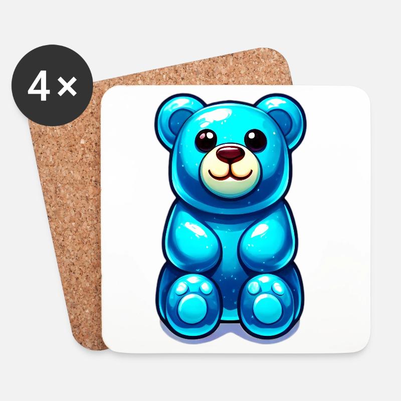 Teddybär - Untersetzer (4er-Set) - Weiß