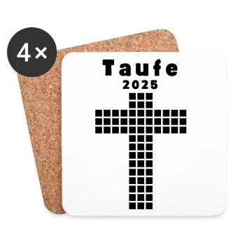Baptism 2025 Celebrate Cross Mosaic Block Mosaic Cross - Coasters (set of 4) - white - Front