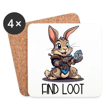 I Find Loot – Knight Bunny Cartoon - Coasters (set of 4) - white - Front