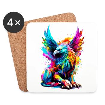 Painted Griffin - Coasters (set of 4) - white - Front