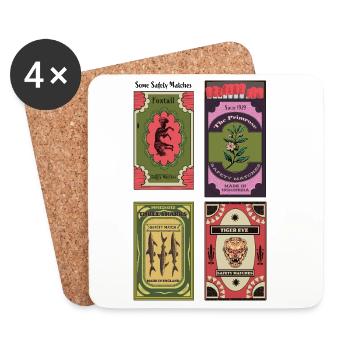 Streicholzschachteln_Collection Print - Coasters (set of 4) - white - Front