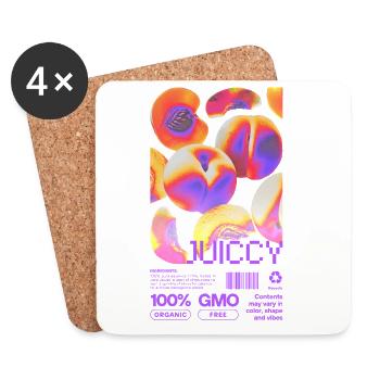 Juicy Peach Statement - Untersetzer (4er-Set) - Weiß - Vorne