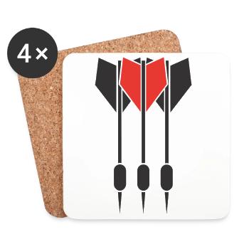 Dartpfeile - Untersetzer (4er-Set) - Weiß - Vorne
